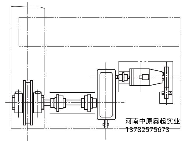 图1-2传统桥式起重机大车运行机构